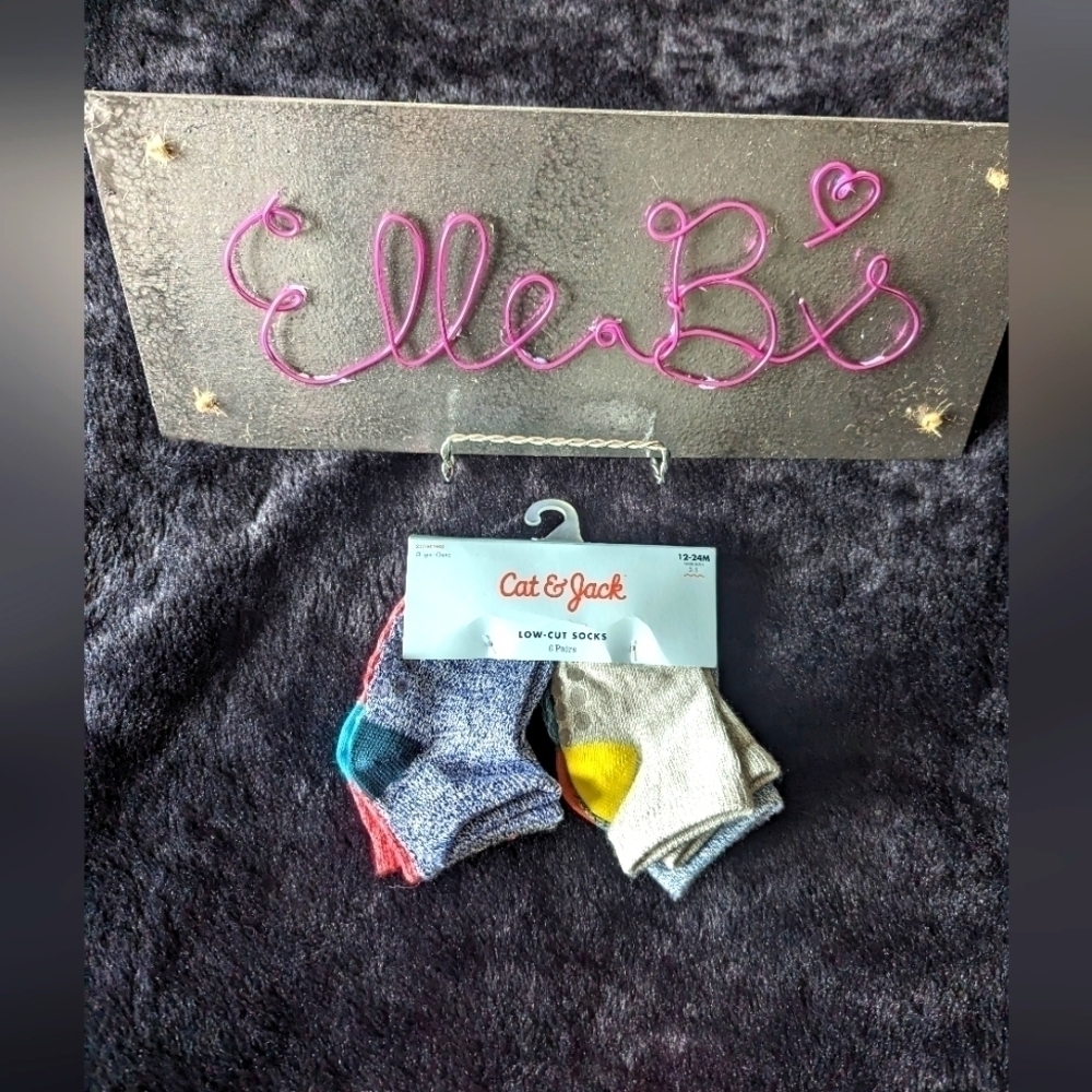 NWT Cat & Jack 6 Pack Low Cut Socks 12-24M